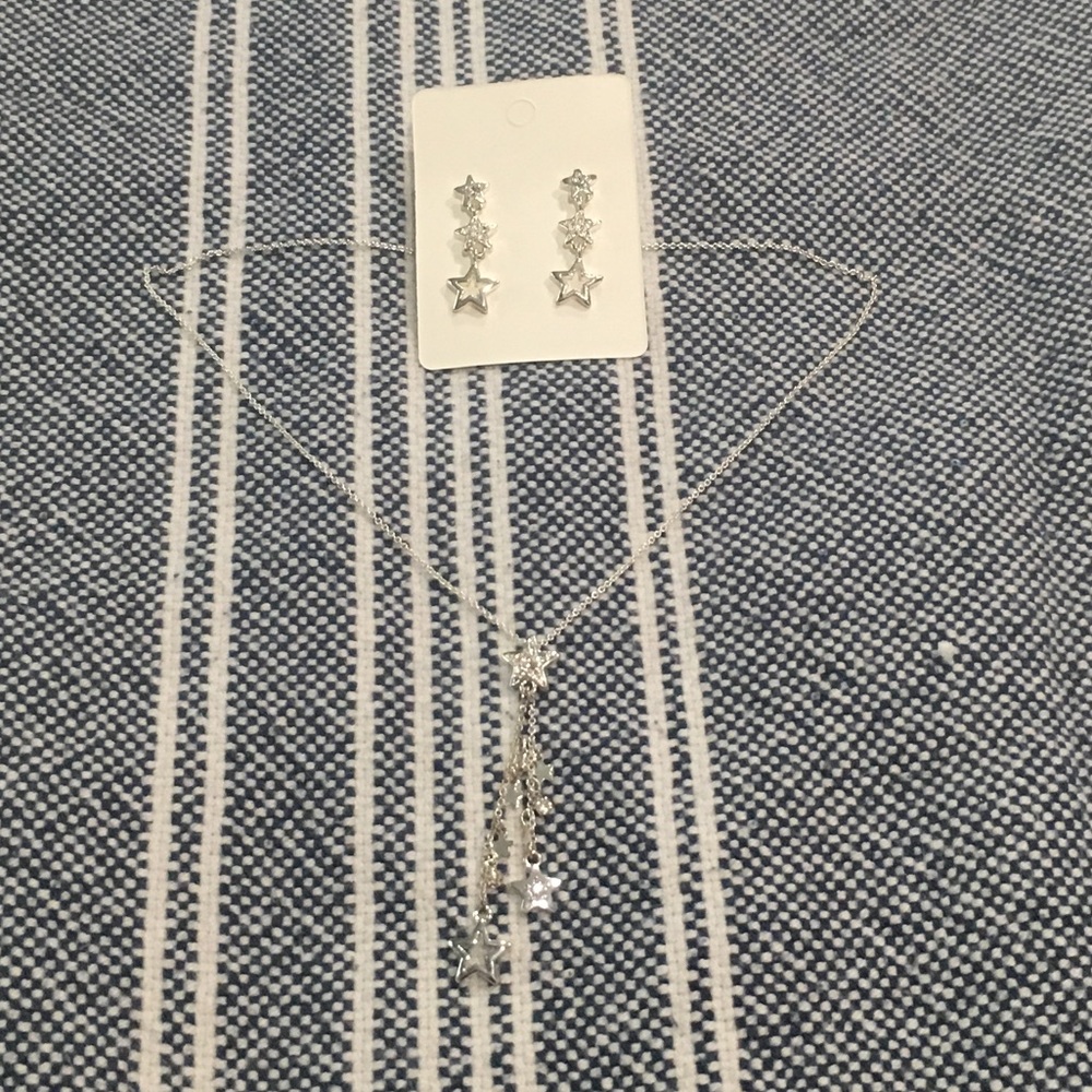 Jewel Star Drop Earrings and Necklace